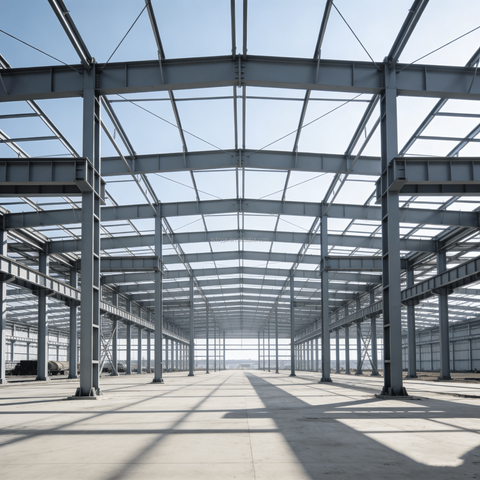 Customized Heavy Steel Structure Workshop With Welding Bending & Cutting Services And Fast Construction